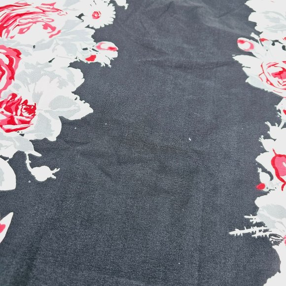 Betsey Johnson King Pillow Shams Two Piece Grey Pink White Floral Rose Polyester - Picture 5 of 10